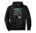 T Rex Dinosaur Soccer Player Ball Hoodie - Trendy Graphic for Adults