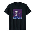 La Puce Flea White Blue Red Futbol T-Shirt - Fun Novelty Design Unisex