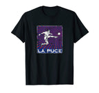 La Puce Flea White Blue Red Futbol T-Shirt - Fun Novelty Design Unisex