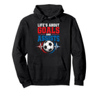 Life Goals Assists Soccer Heartbeat Hoodie - Streetwear Style for Adults