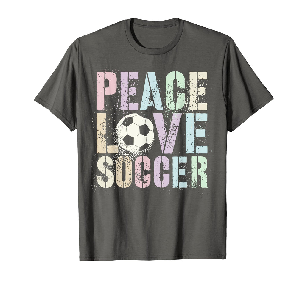 Funny Peace Love Soccer Goal Like Club T-Shirt - Graphic Print Unisex
