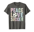 Funny Peace Love Soccer Goal Like Club T-Shirt - Graphic Print Unisex