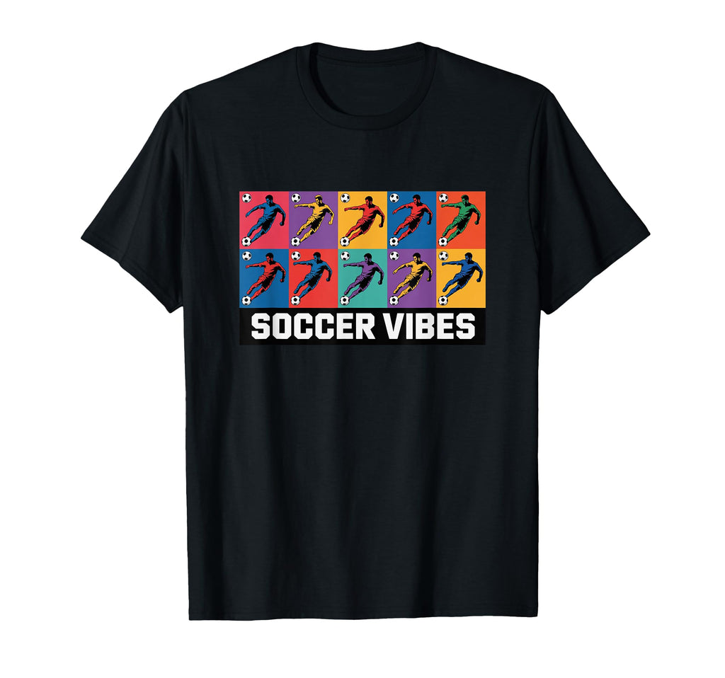 Soccer Vibes Colorful Action Packed T-Shirt - Aesthetic Graphic for Adults