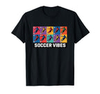 Soccer Vibes Colorful Action Packed T-Shirt - Aesthetic Graphic for Adults