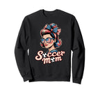 Patriotic Soccer Mom American Flag Sweatshirt - Trendy Graphic Men Women