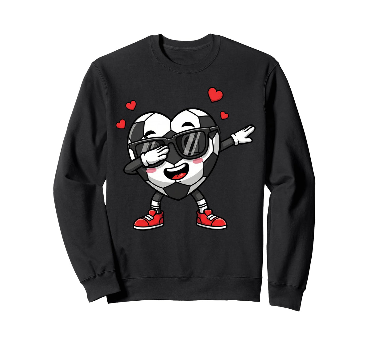 Dabbing Soccer Heart Valentine Love Sweatshirt - Custom Art Print Men Women