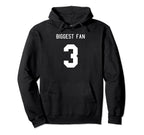 Number 3 Biggest Fan Sport Spirit Wear Hoodie - Aesthetic Graphic Unisex