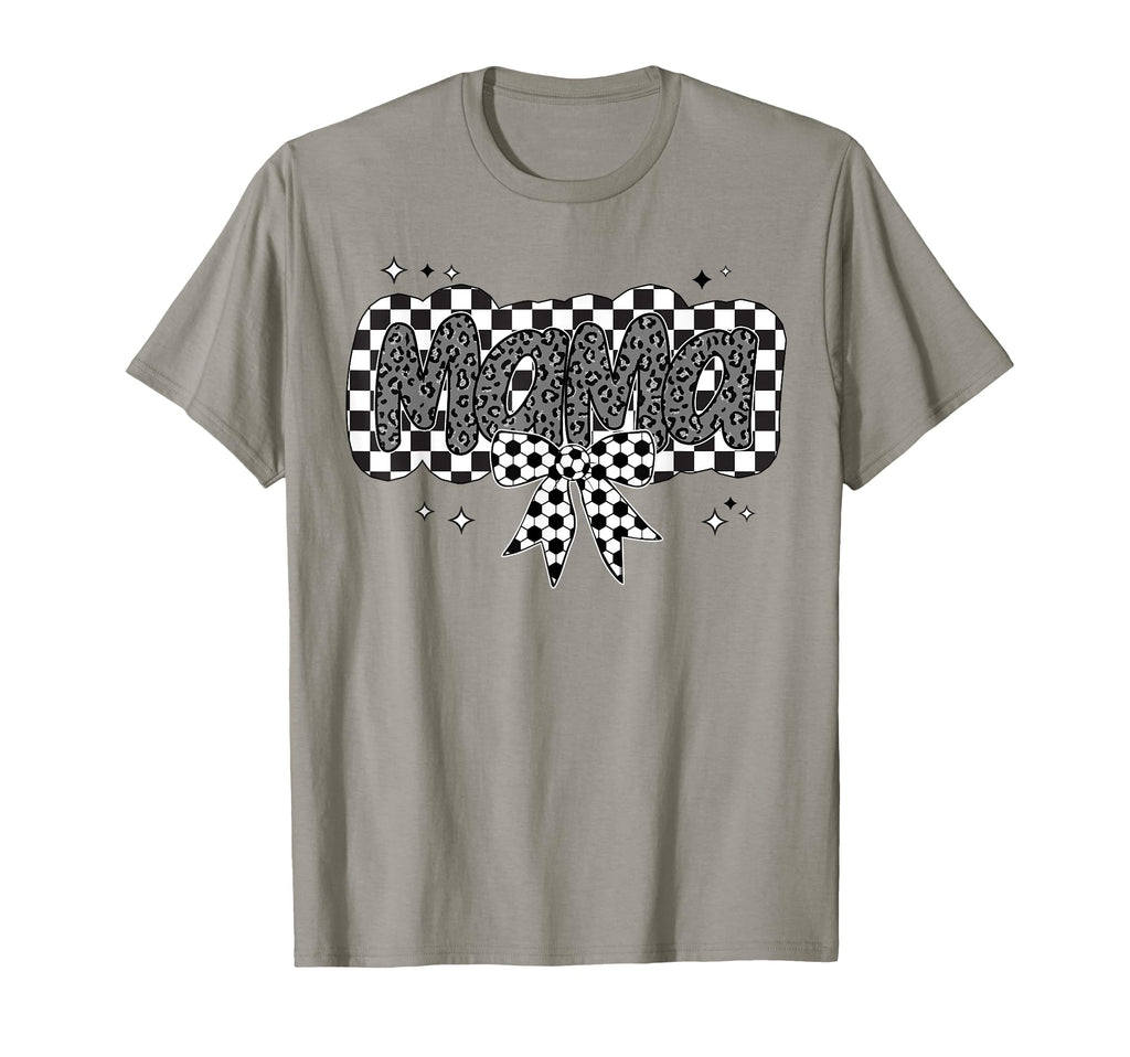 Checkered Coquette Soccer Mama Bow T-Shirt - Aesthetic Graphic for Adults