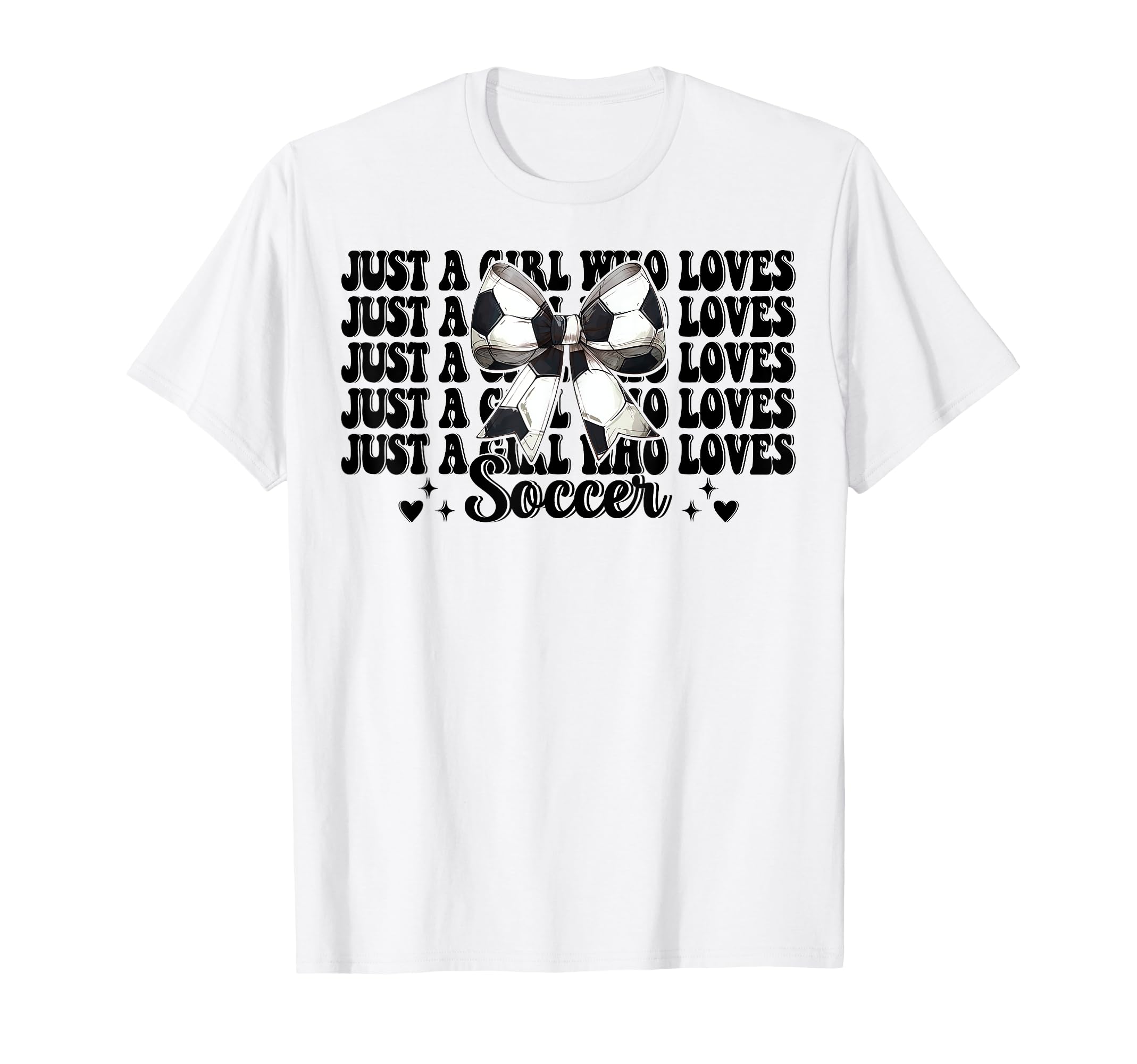 Just Who Loves Soccer Coquette Bow T-Shirt - Unique Graphic Unisex