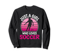 Just Who Loves Soccer Soccer Player Sweatshirt - Graphic Print for Adults