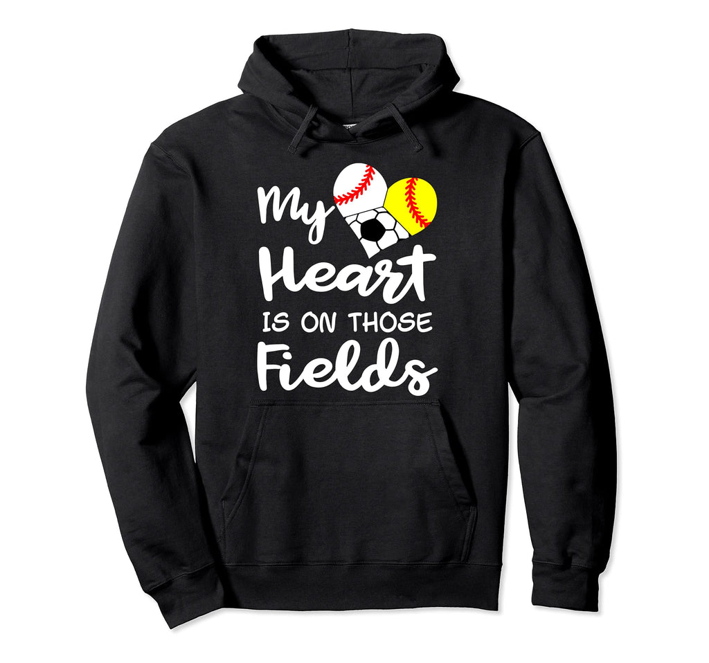 My Heart Is Those Fields Baseball Hoodie - Casual Everyday Wear Unisex