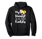 My Heart Is Those Fields Baseball Hoodie - Casual Everyday Wear Unisex
