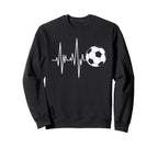 Soccer Heartbeat Ecg Ball Minimal Sweatshirt - Aesthetic Graphic for Adults