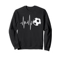 Soccer Heartbeat Ecg Ball Minimal Sweatshirt - Unique Graphic Unisex