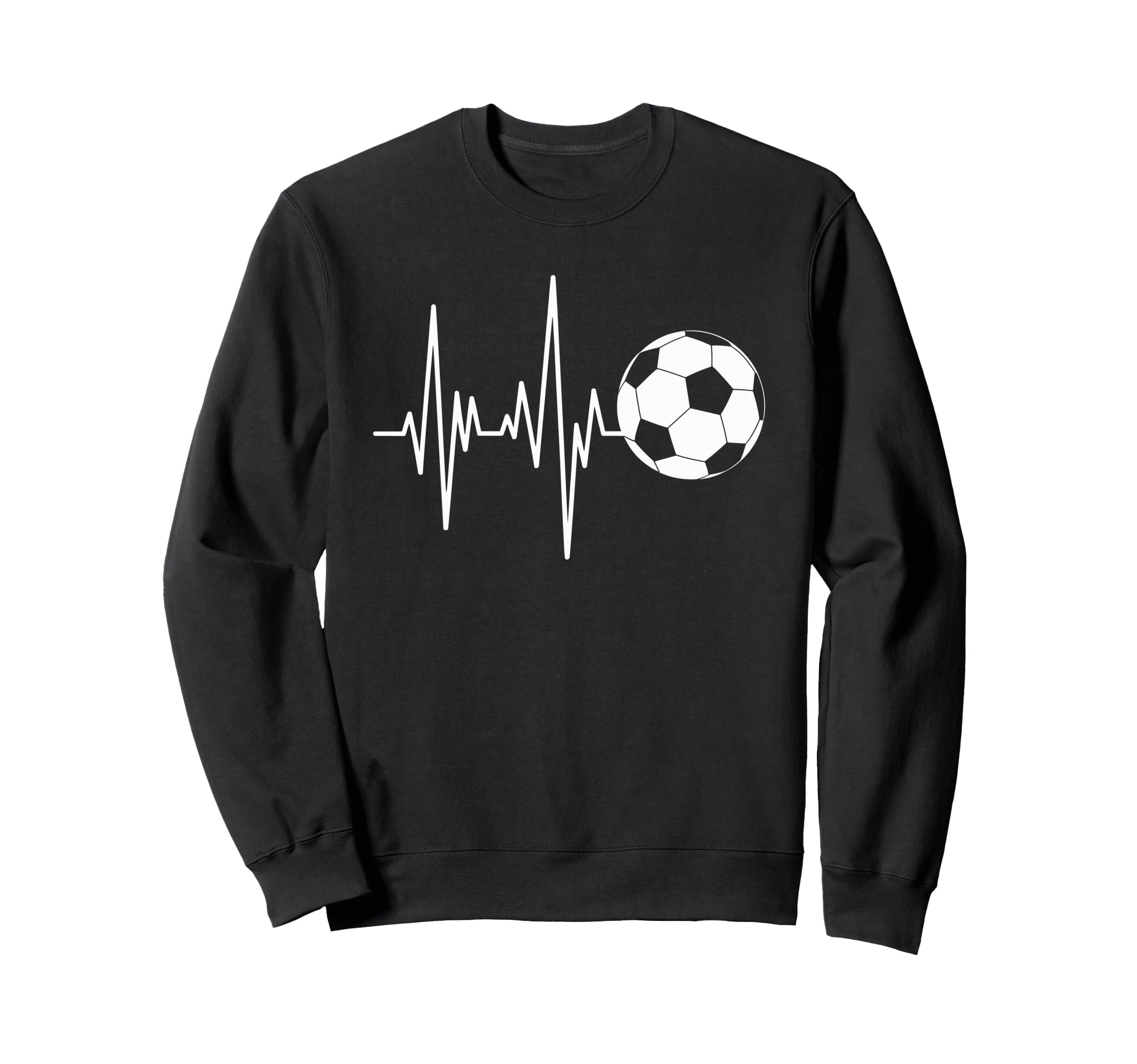 Soccer Heartbeat Ecg Ball Minimal Sweatshirt - Unique Graphic Unisex
