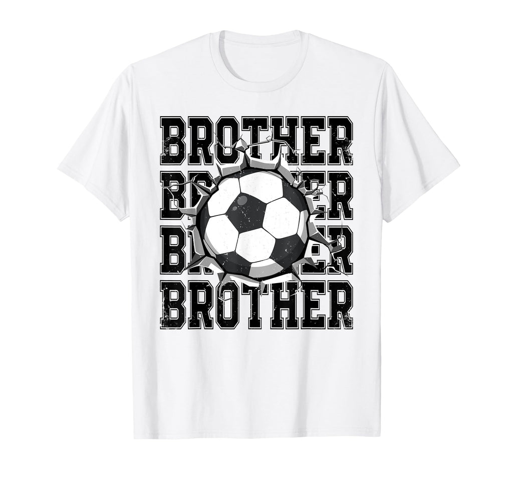 Soccer Brother Cracked Wall Family Matching T-Shirt - Graphic Print Unisex