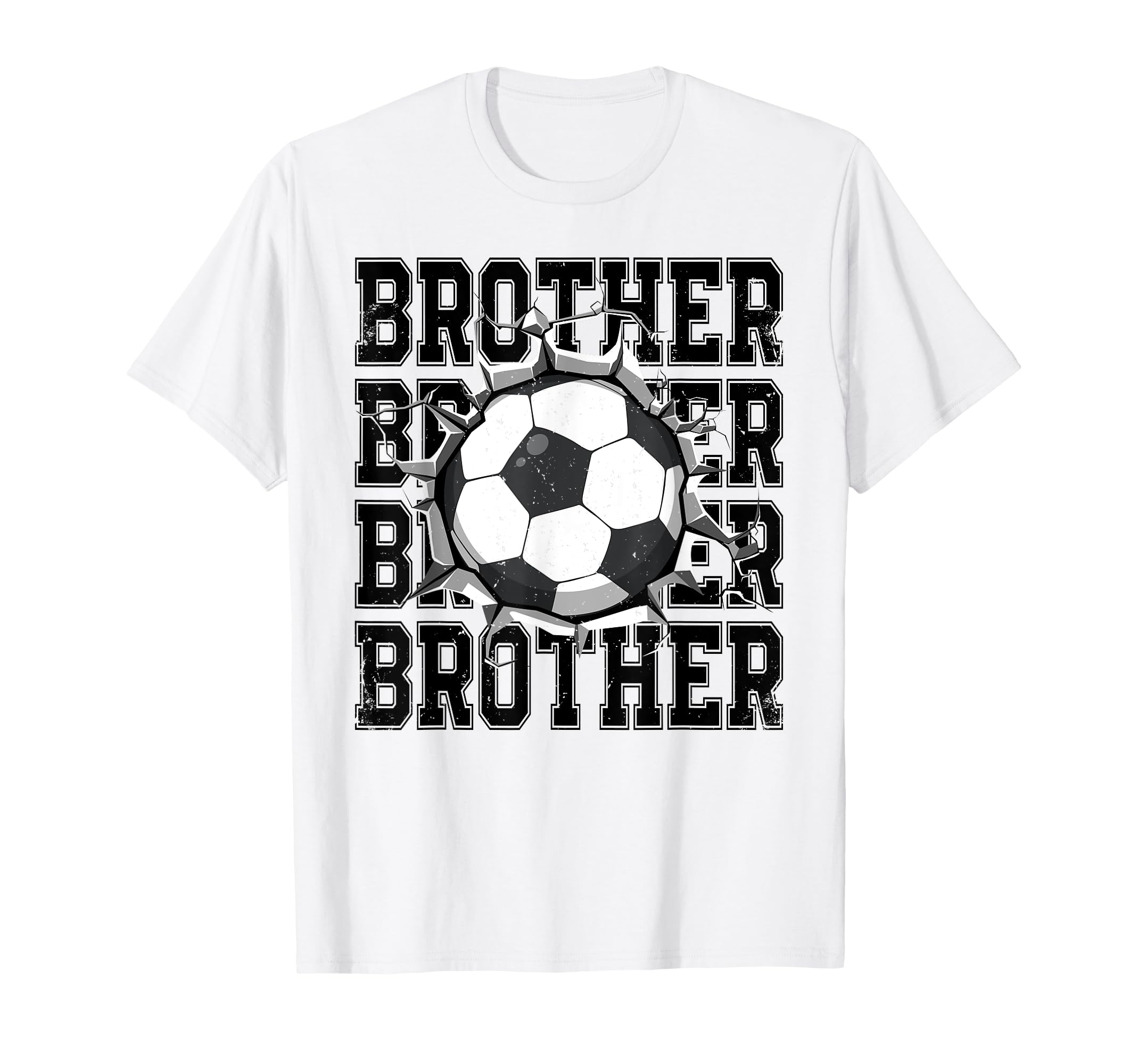 Soccer Brother Cracked Wall Family Matching T-Shirt - Graphic Print Unisex