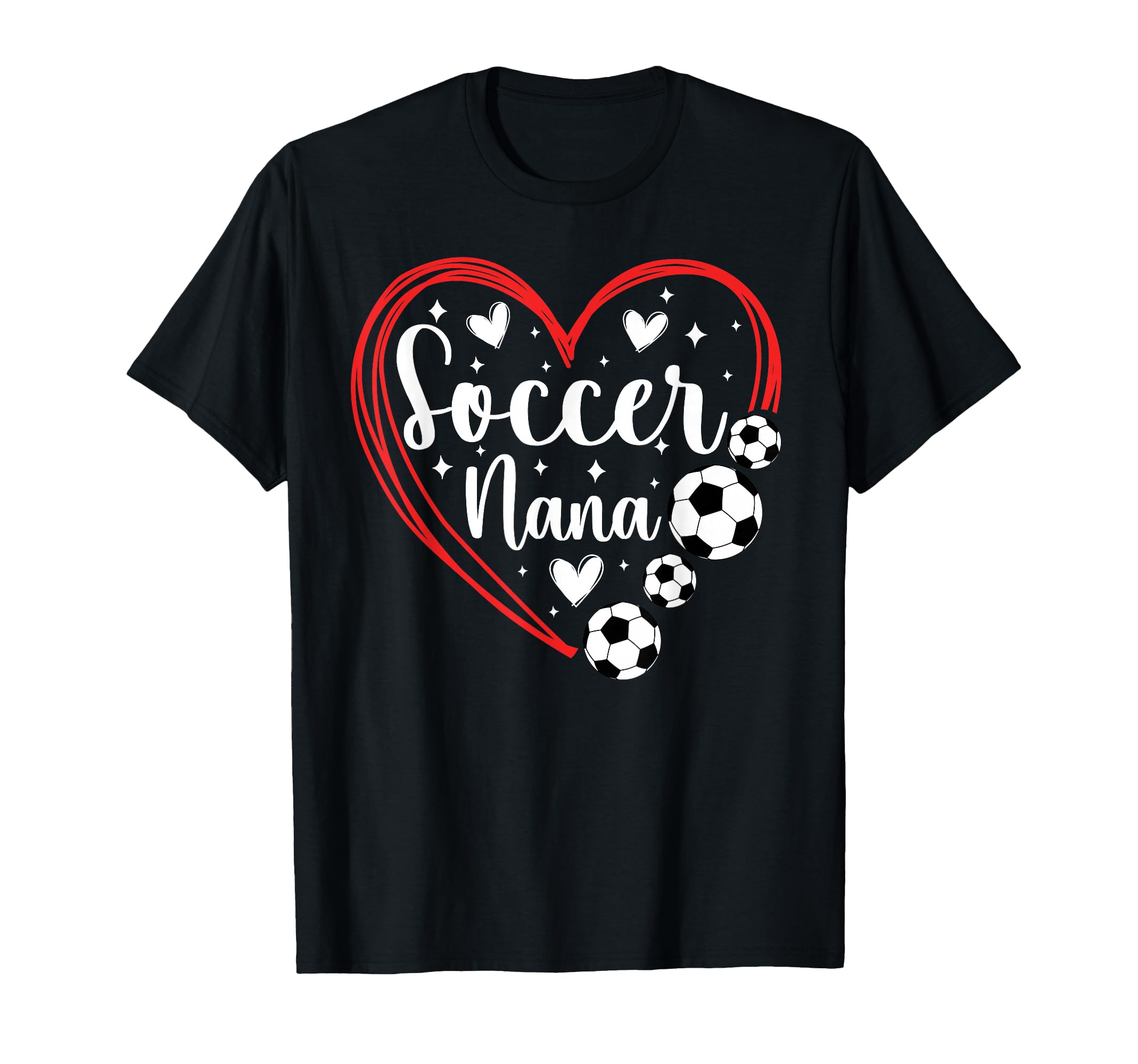 Soccer Nana Grandma Heart Nana T-Shirt - Fun Novelty Design for Adults