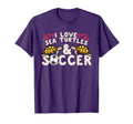 I Love Sea Turtles And Soccer Sports T-Shirt - Streetwear Style for Adults