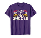 I Love Sea Turtles And Soccer Sports T-Shirt - Streetwear Style for Adults