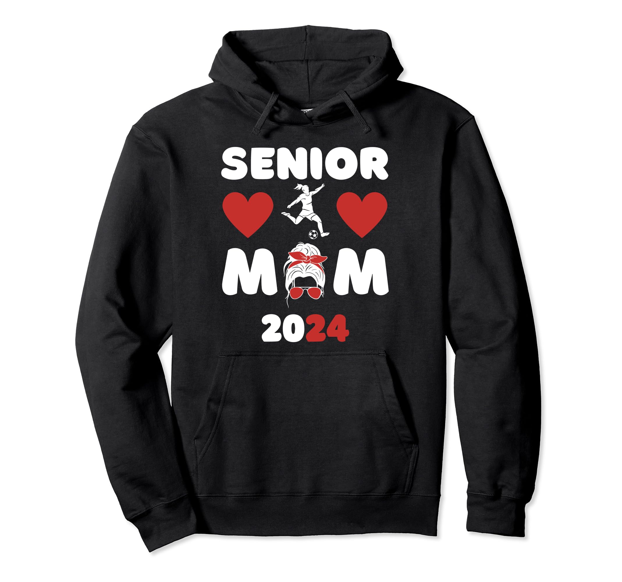 Senior Mom Class 2024 Soccer Mom Hoodie - Graphic Print for Adults