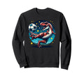 T Rex Dinosaur Soccer Player Sweatshirt - Minimalist Print for Adults