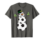 Soccer Balls Snowman Winter Sports Team T-Shirt - Minimalist Print Unisex