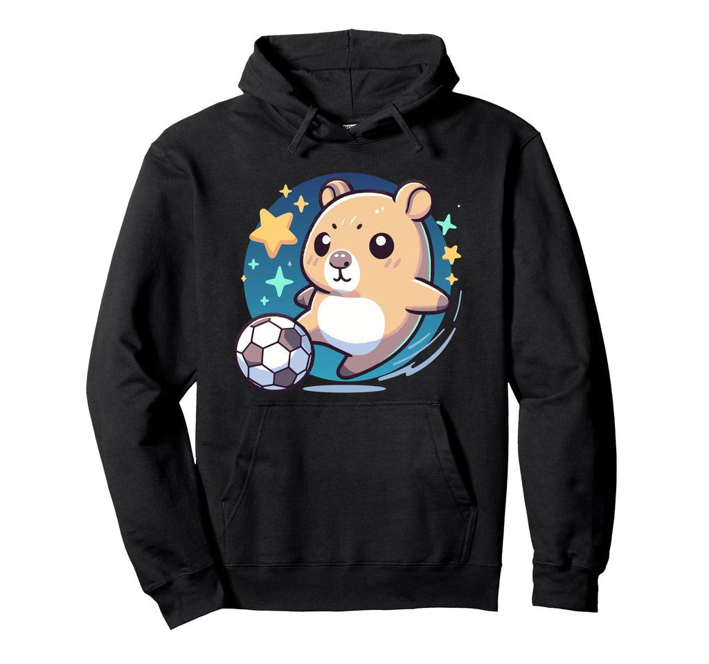 Soccer Player Hamster Kicking Soccer Ball Hoodie - Unique Graphic Men Women