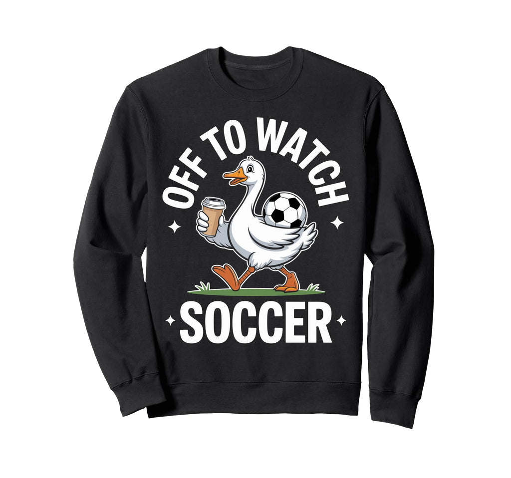 Funny Soccer Duck Coffee Sports Sweatshirt - Aesthetic Graphic for Adults