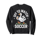 Funny Soccer Duck Coffee Sports Sweatshirt - Aesthetic Graphic for Adults