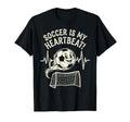 Soccer Is My Heartbeat Funny Football T-Shirt - Custom Art Print Men Women