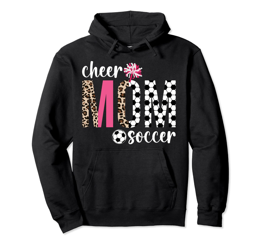 Cheer And Soccer Mom Leopard Soccer Hoodie - Graphic Print for Adults