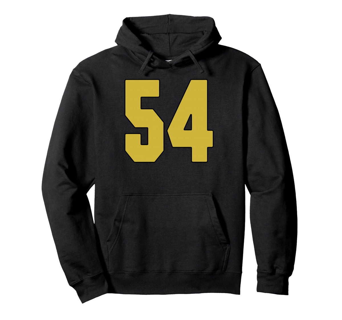 Old Gold Black Number 54 Jersey Player Hoodie - Graphic Print Men Women
