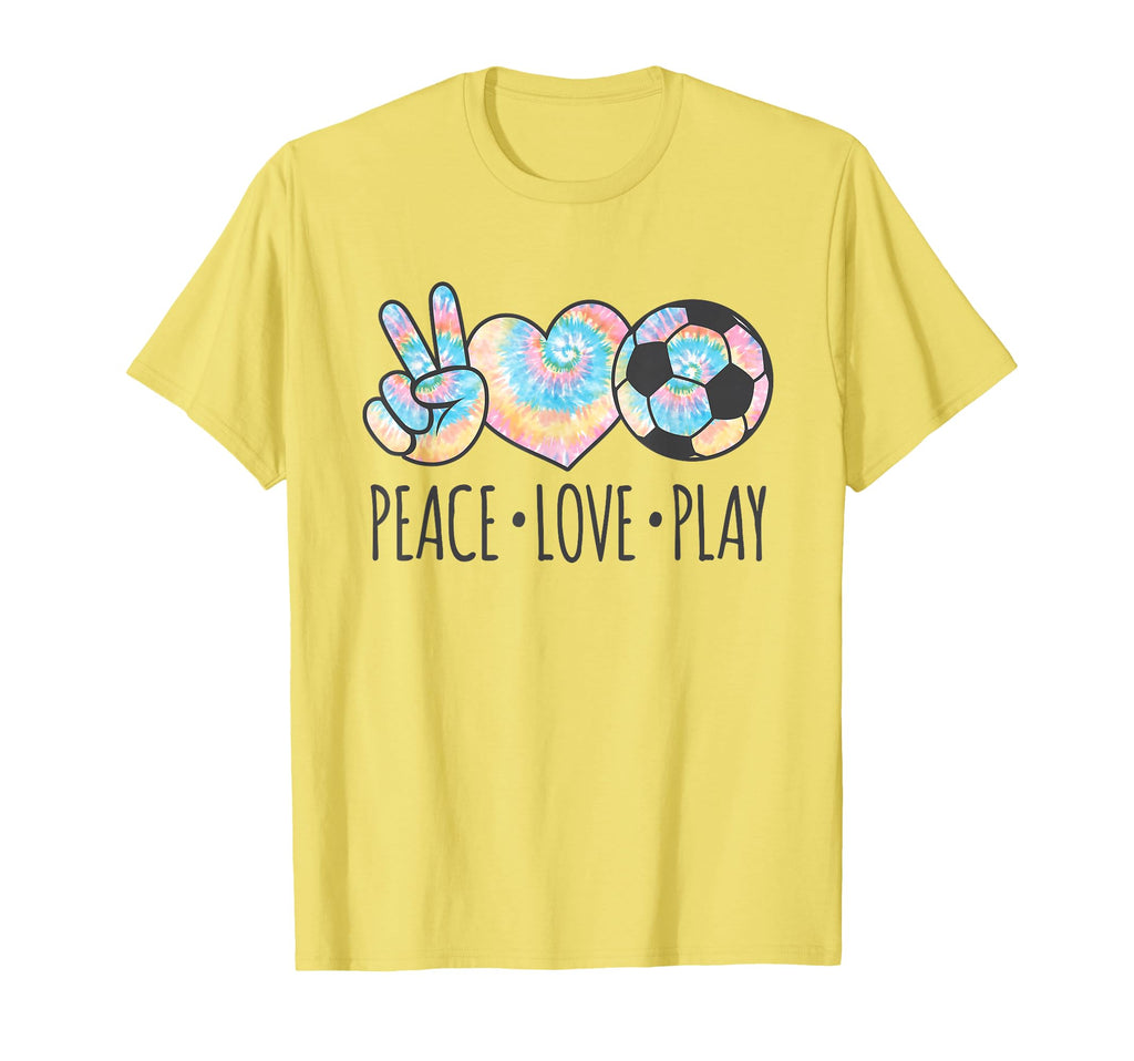 Tie Dye Soccer Teen Peace Love Play T-Shirt - Aesthetic Graphic for Adults