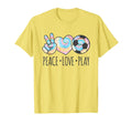 Tie Dye Soccer Teen Peace Love Play T-Shirt - Aesthetic Graphic for Adults