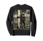 Black White Funny Chimpanzee Sweatshirt - Trendy Graphic for Adults