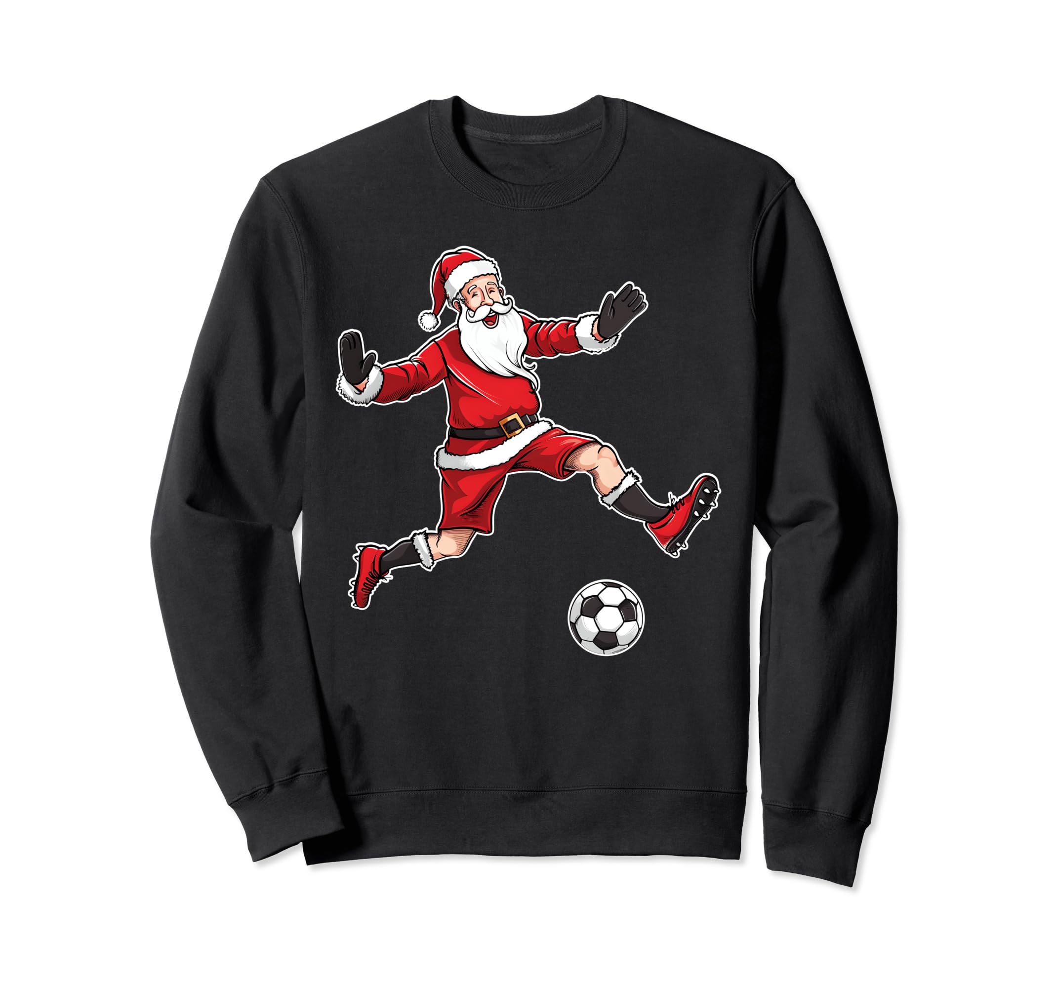 Santa Claus Playing Soccer Family Sweatshirt - Casual Everyday Wear Unisex