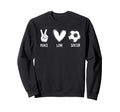 Soccer Peace Love Football Sports Sweatshirt - Minimalist Print Men Women