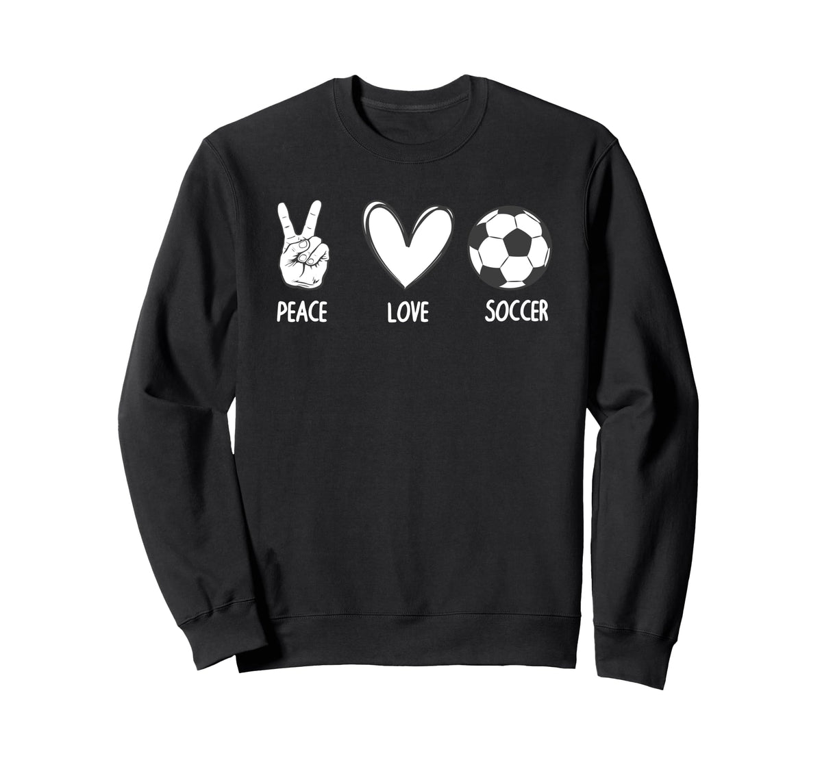 Soccer Peace Love Football Sports Sweatshirt - Minimalist Print Men Women