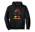 Portugal Flag Messy Bun Football Hoodie - Casual Everyday Wear for Adults