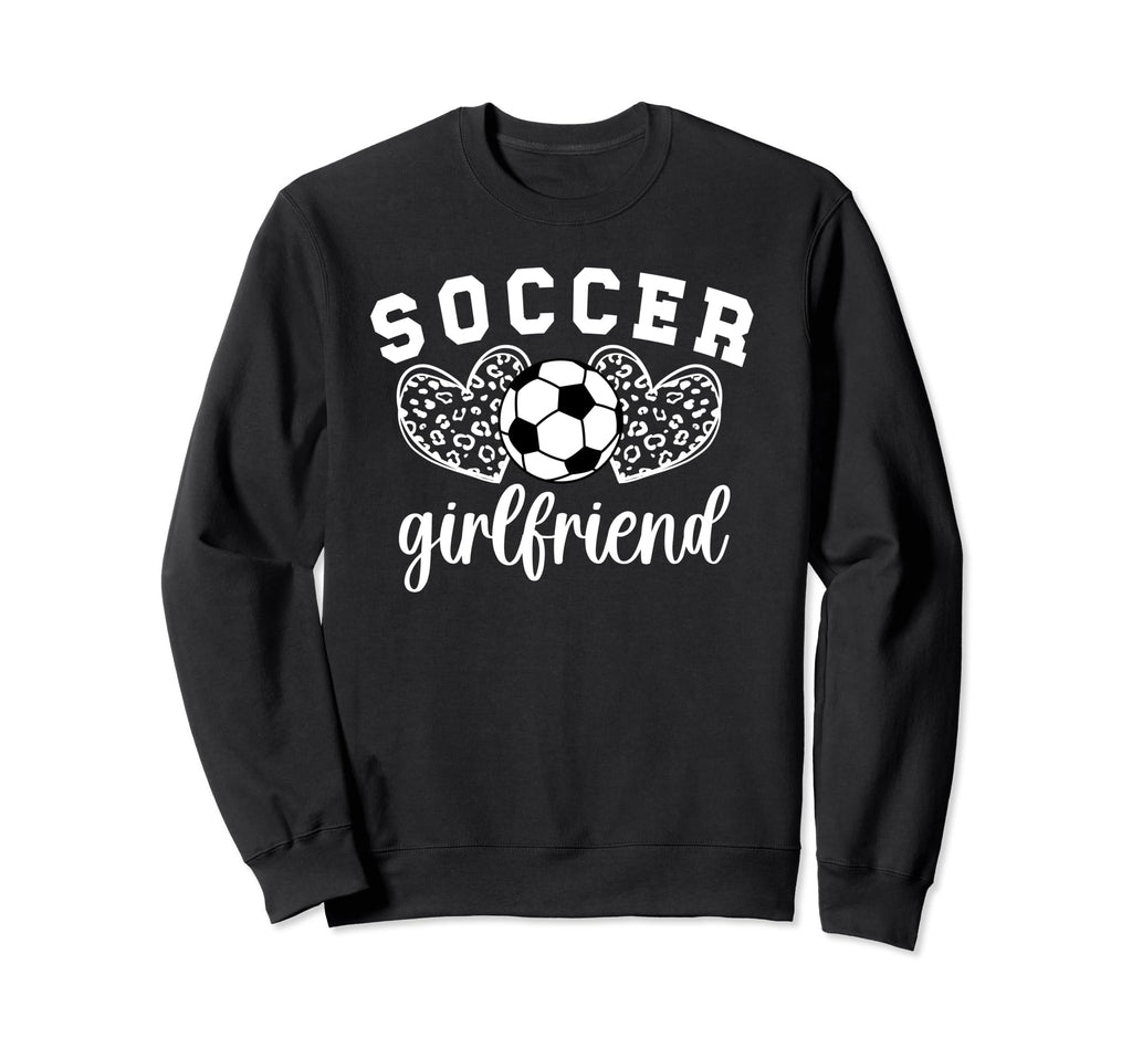 Soccer Girlfriend Hearts Soccer Sweatshirt - Minimalist Print Unisex