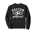Soccer Girlfriend Hearts Soccer Sweatshirt - Minimalist Print Unisex
