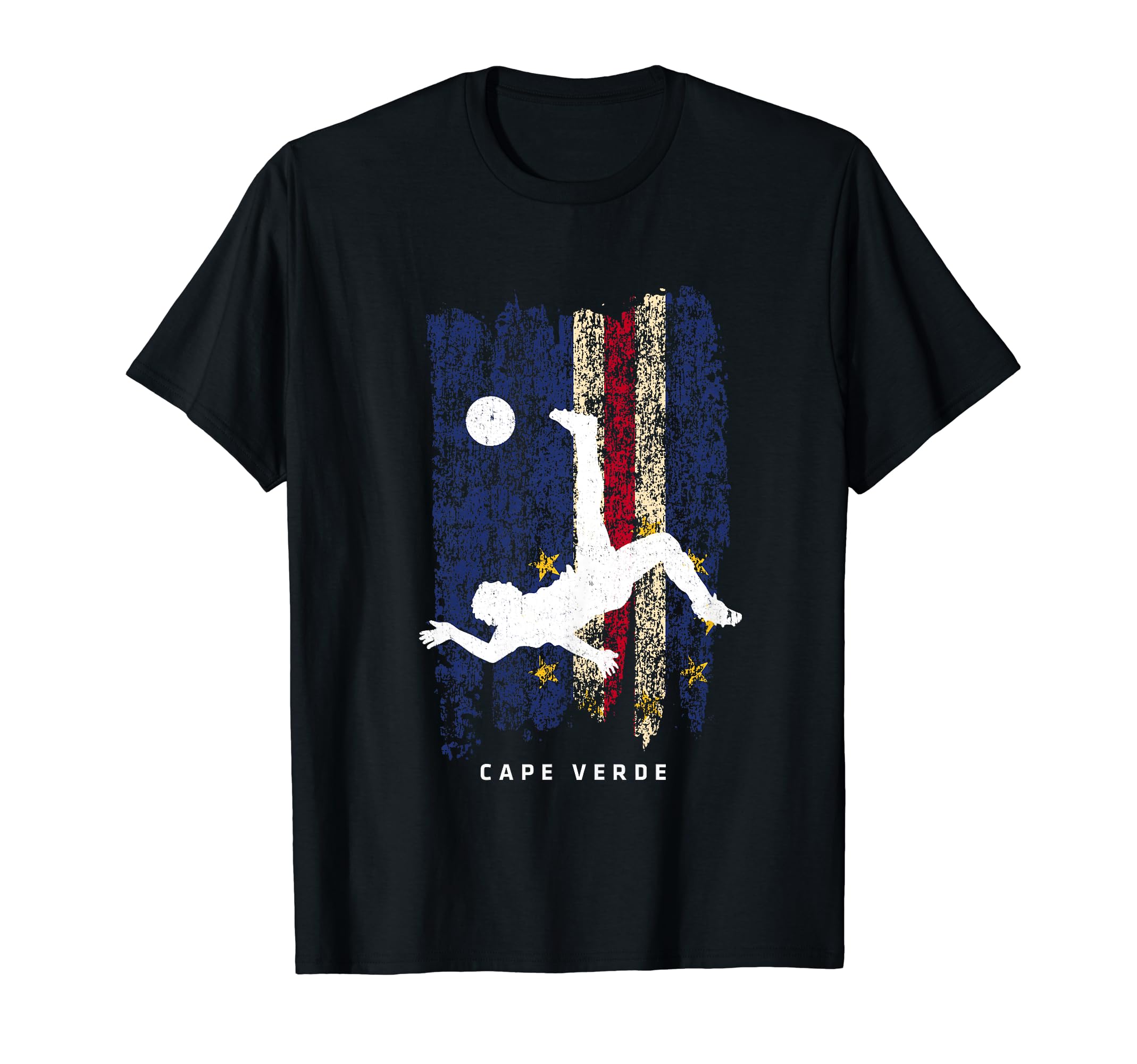 Cape Verde Flag Soccer Player T-Shirt - Casual Everyday Wear for Adults