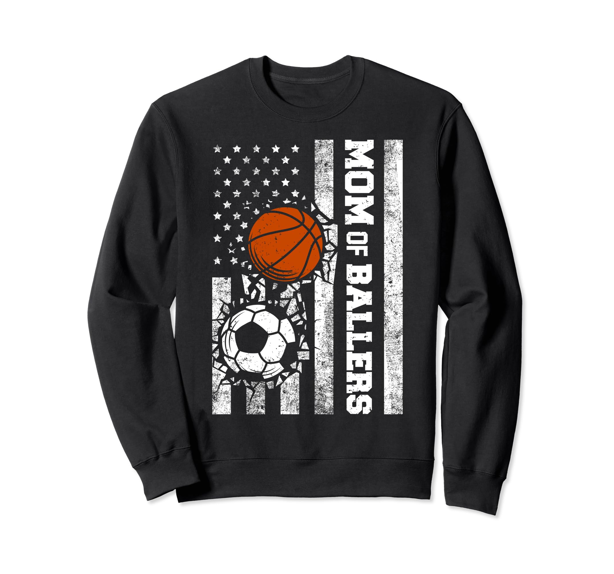 Mom Ballers Funny Usa Flag Sweatshirt - Fun Novelty Design for Adults