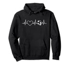 Soccer Heartbeat Football Dad Mom Hoodie - Fun Novelty Design Men Women