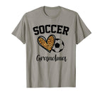 Soccer Grandma Leopard Heart Funny T-Shirt - Custom Art Print Unisex