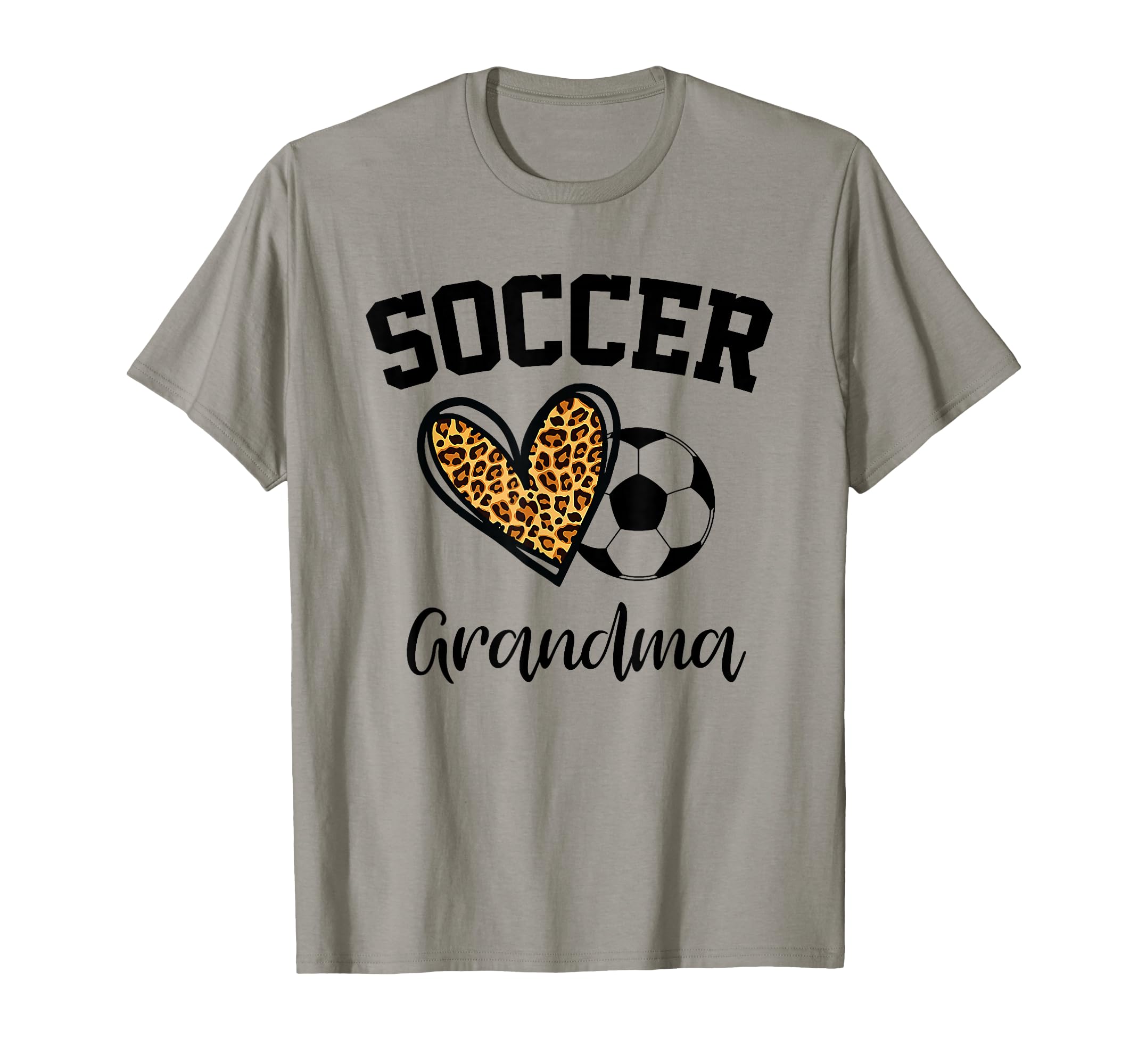 Soccer Grandma Leopard Heart Funny T-Shirt - Custom Art Print Unisex