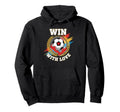 Win Love Soccer Team Spirit Player Hoodie - Graphic Print for Adults