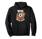 Win Love Soccer Team Spirit Player Hoodie - Graphic Print for Adults