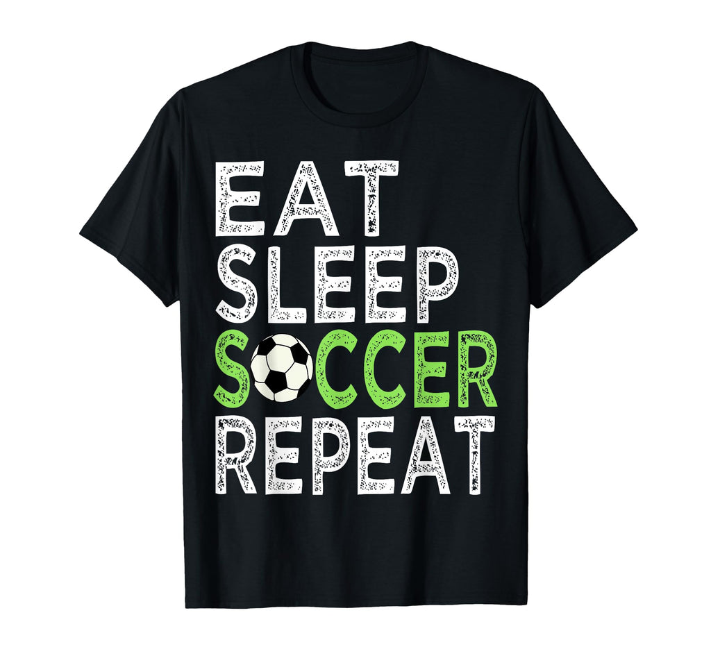 Eat Sleep Soccer Repeat Sport Player T-Shirt - Aesthetic Graphic Men Women